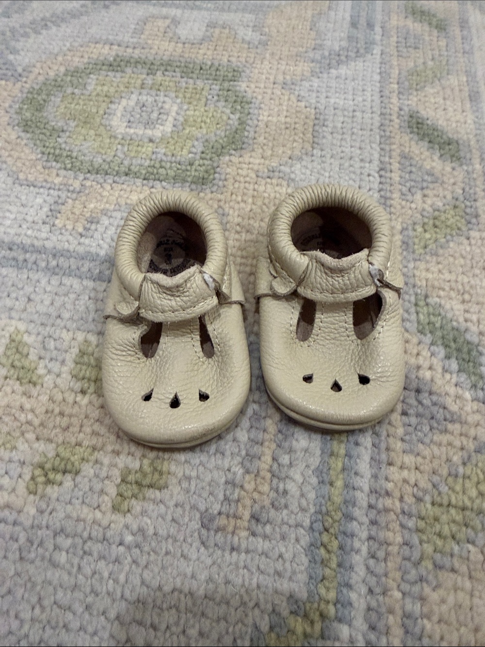 Freshly Picked Cream Leather Baby Mary Janes